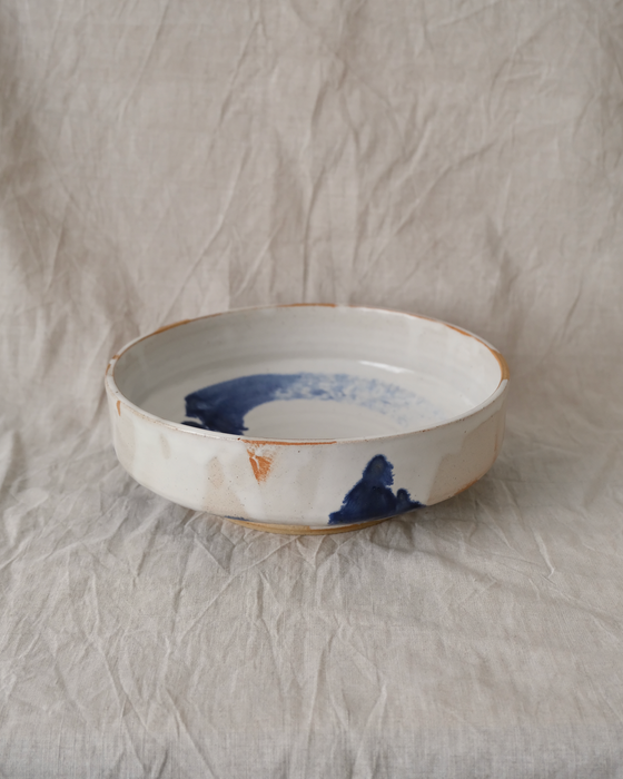 serving plate - indigo break