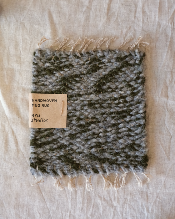 mug rug - grey/green