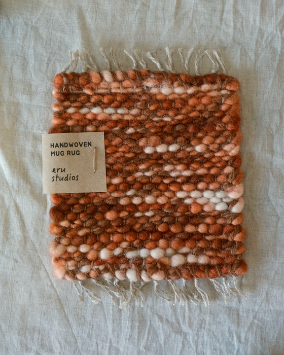 mug rug - orange/brown