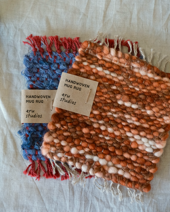 mug rug - orange/brown